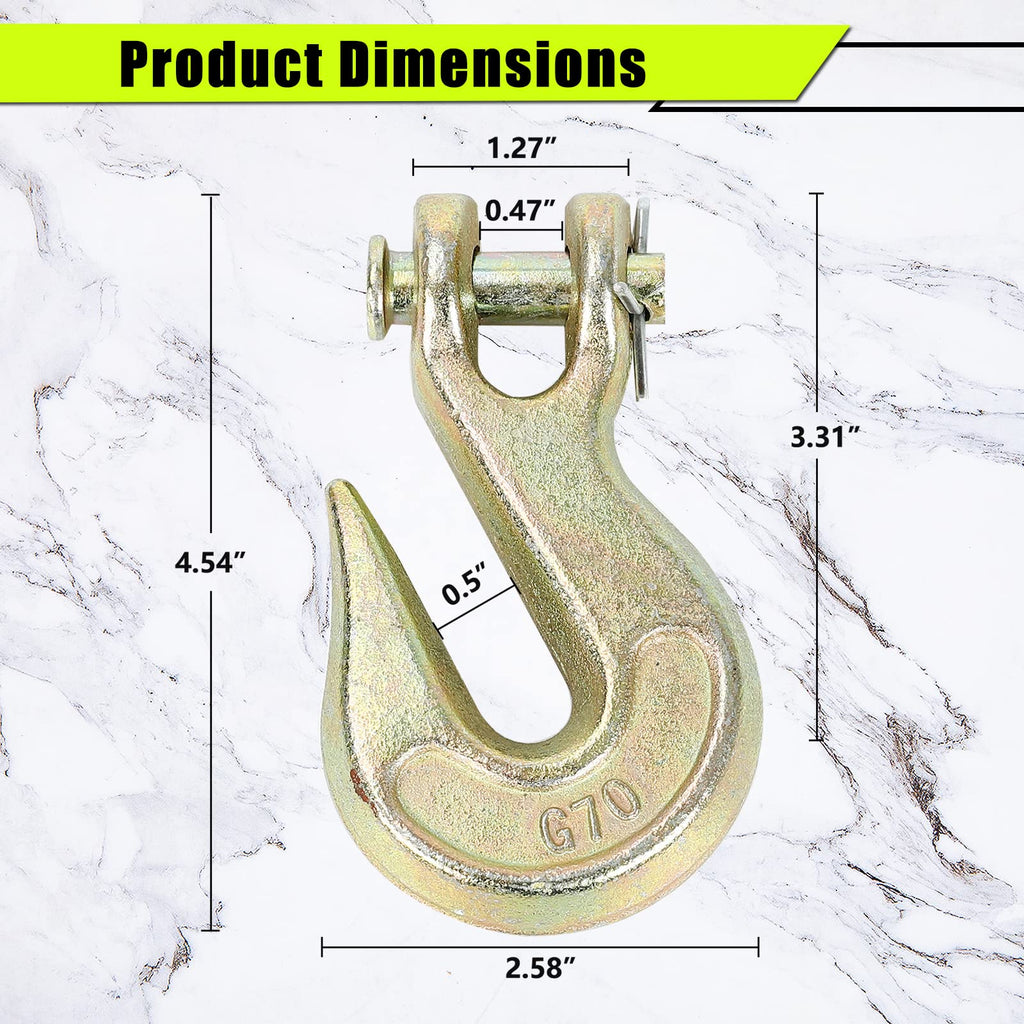 3/8 Inch Grade 70 Clevis Grab Hooks 4 Pack K901401