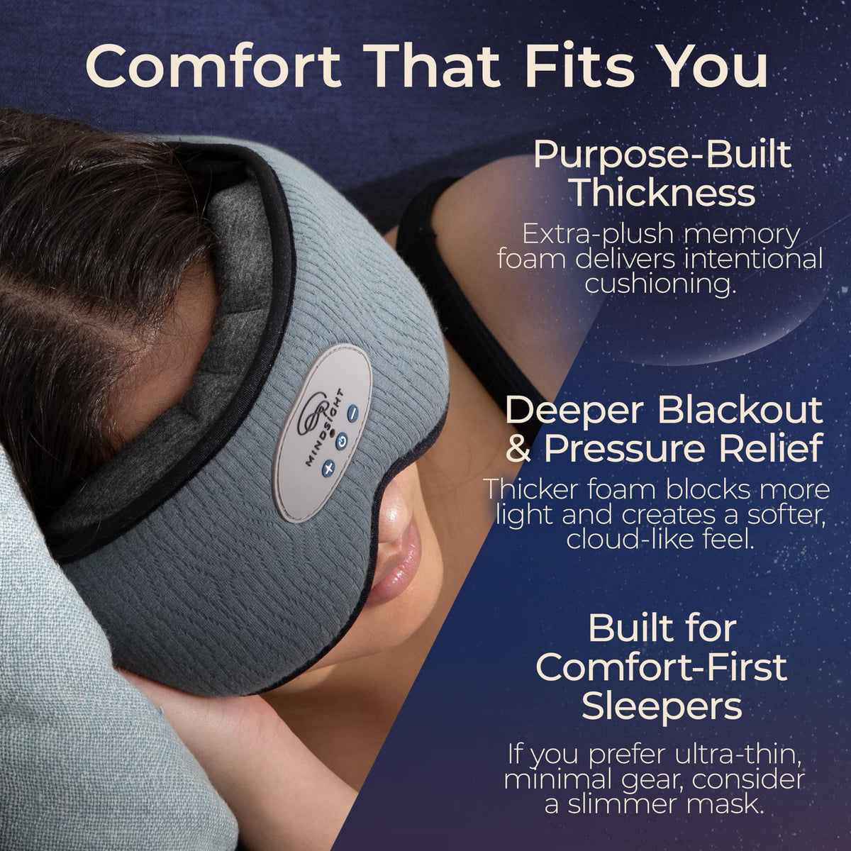Blackout Sleep Mask with Bluetooth Headphones A6475