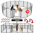 16 Panels 40" High Metal Dog Playpen with Gate M775305