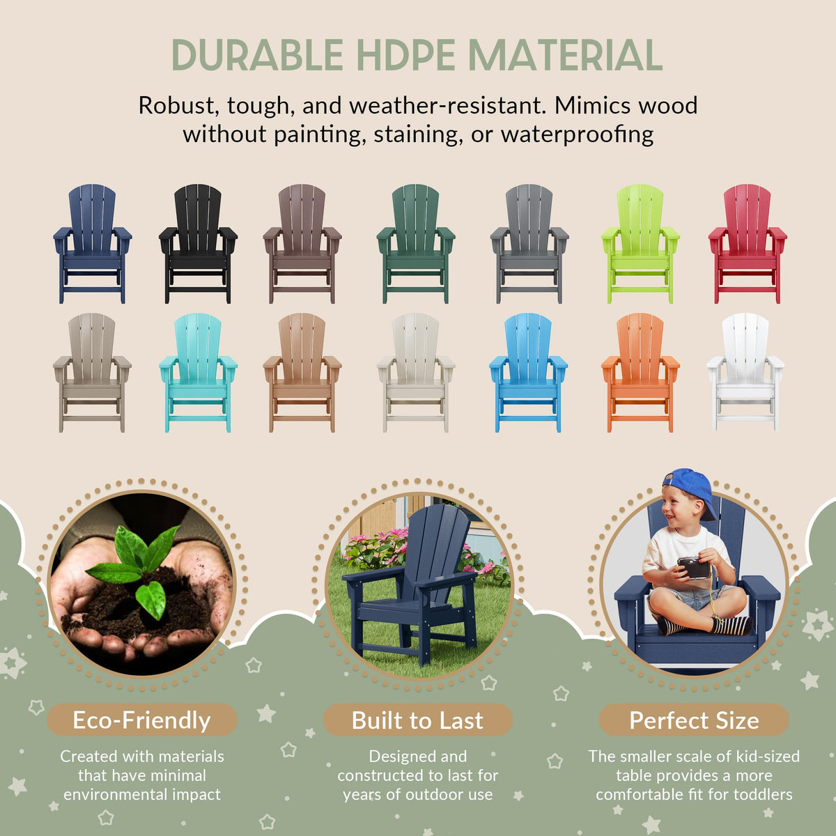 Navy Blue HDPE Adirondack Chair H1185