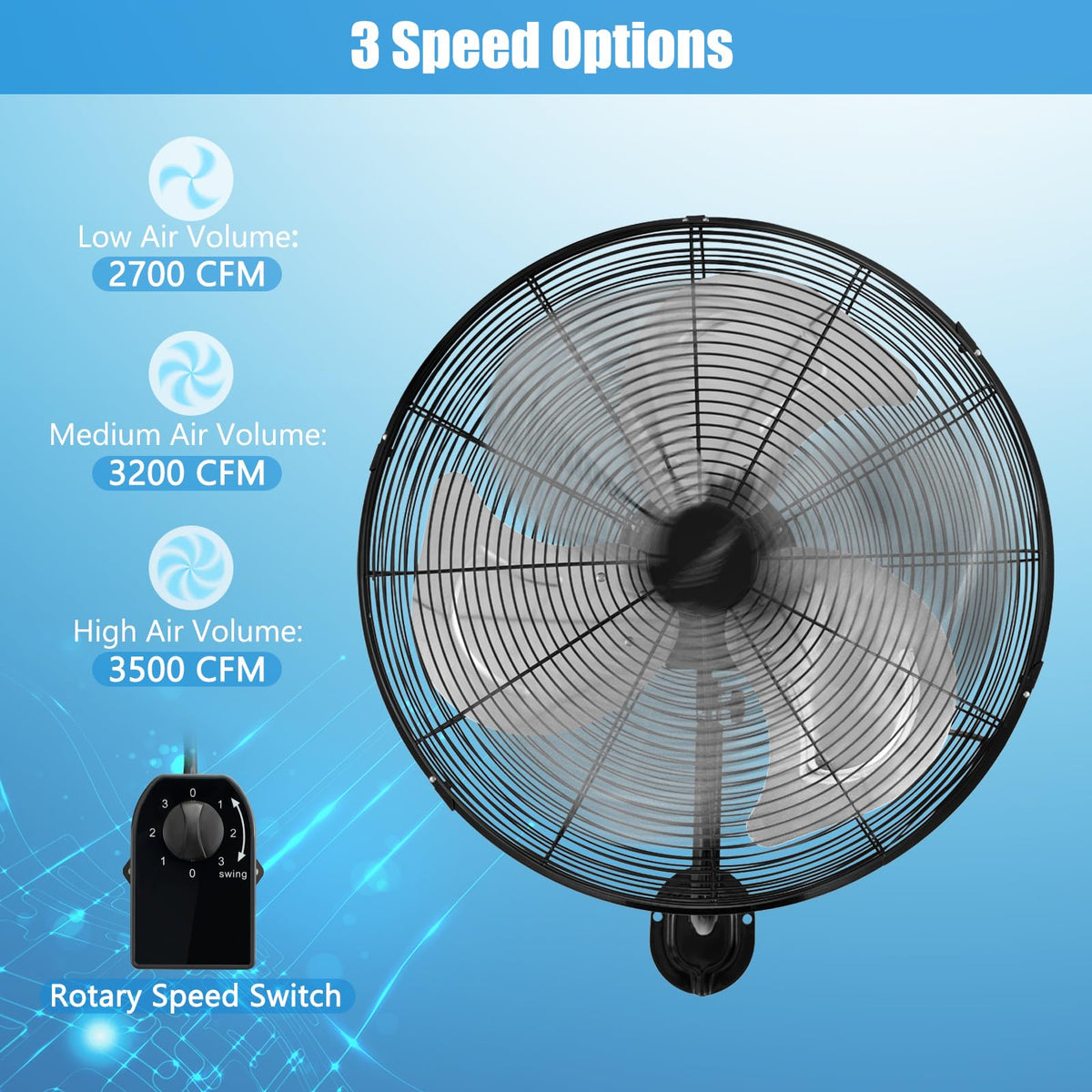 20 Inch Oscillating Wall Fan X2943
