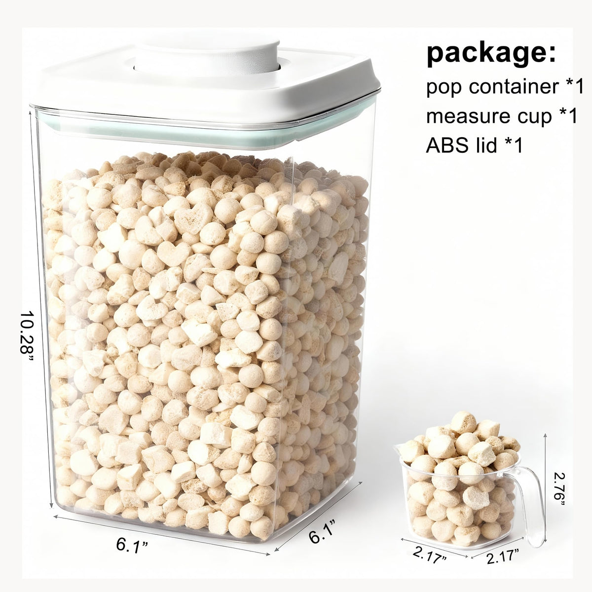 Dog Cat Treat Container with Scoop X109458