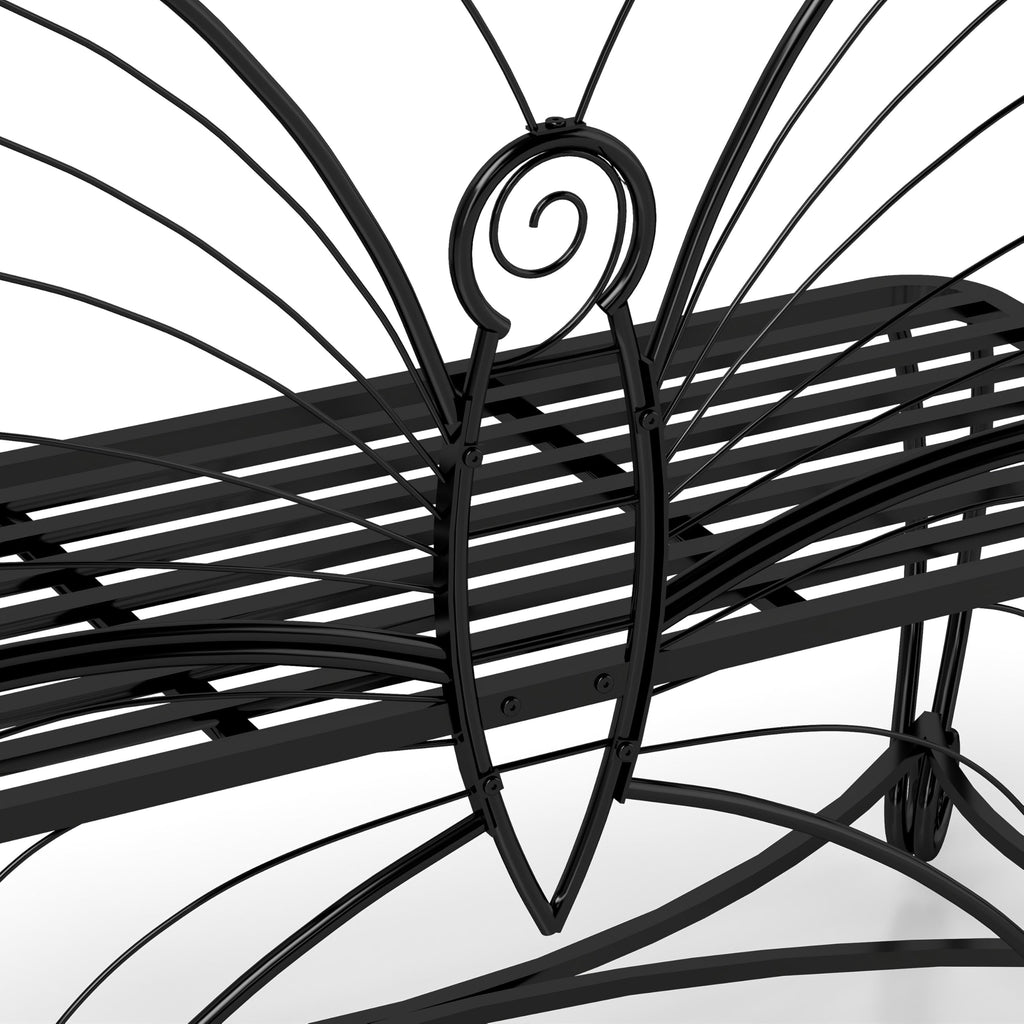 Cast Iron Garden Bench for 2 Persons Black F93587