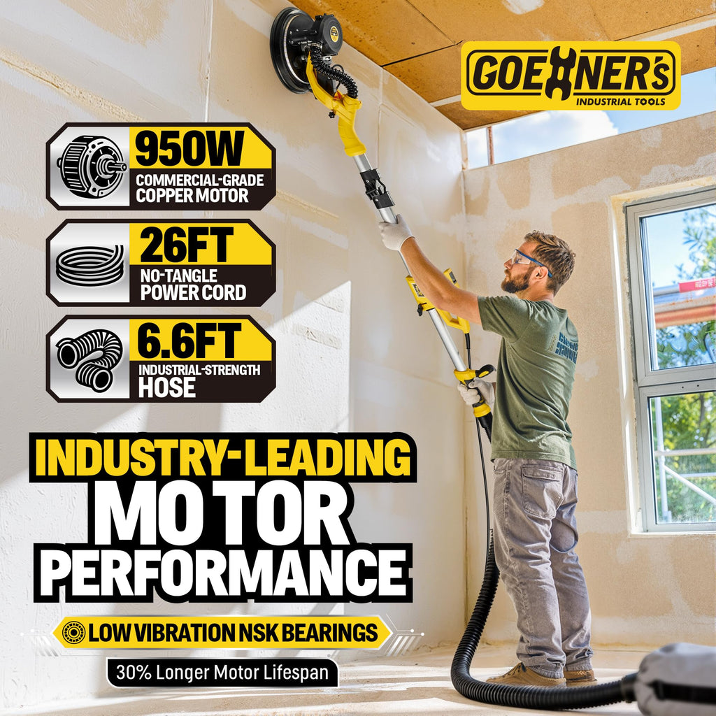 950W Electric Drywall Sander with Vacuum Dust Collector C97416
