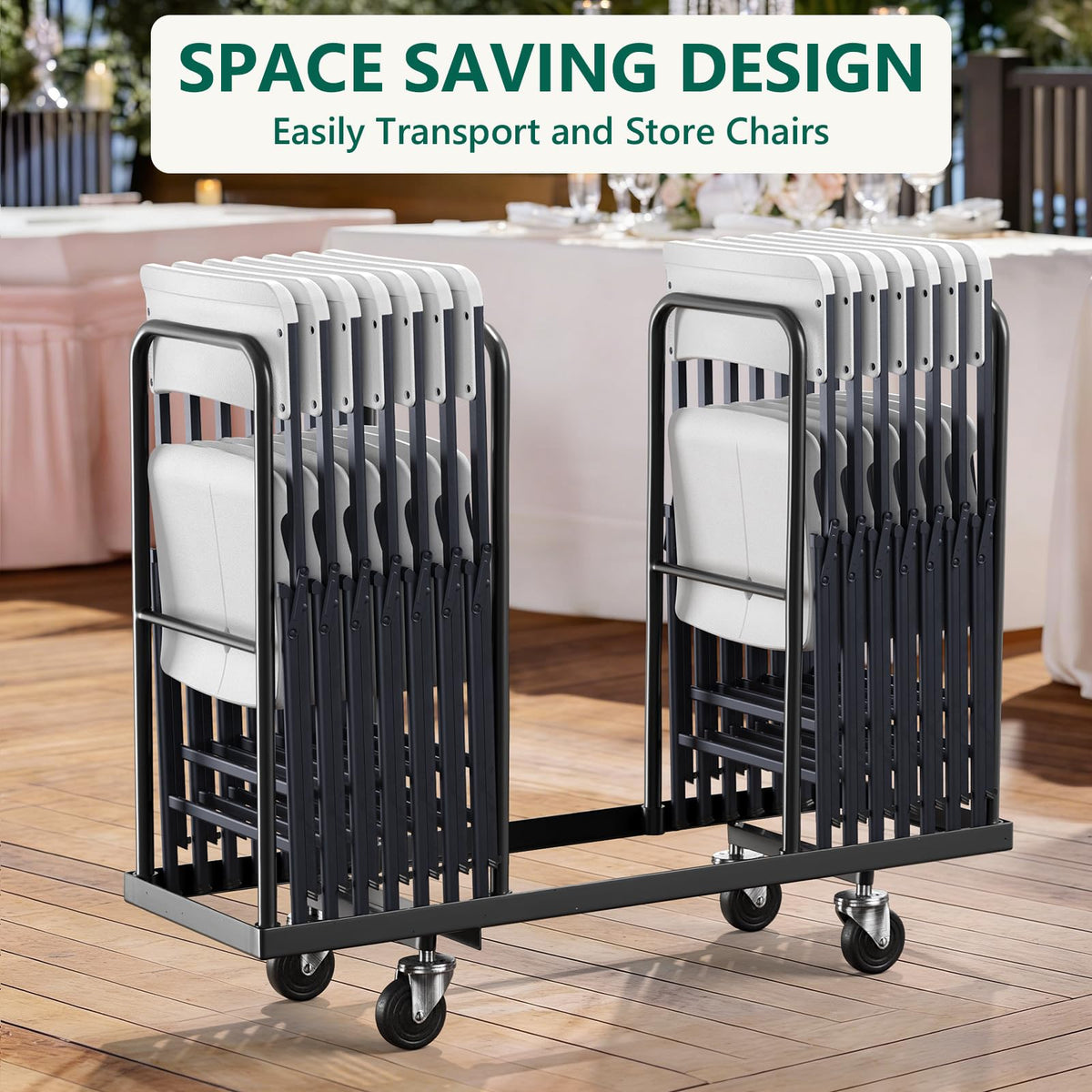 White 4 Pack Plastic Folding Chairs with Metal Frame B485