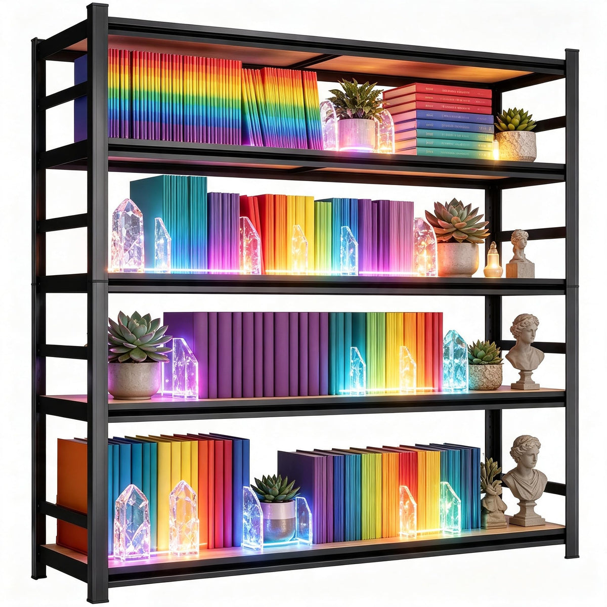 5 Tier Adjustable Wooden Bookshelf U9506