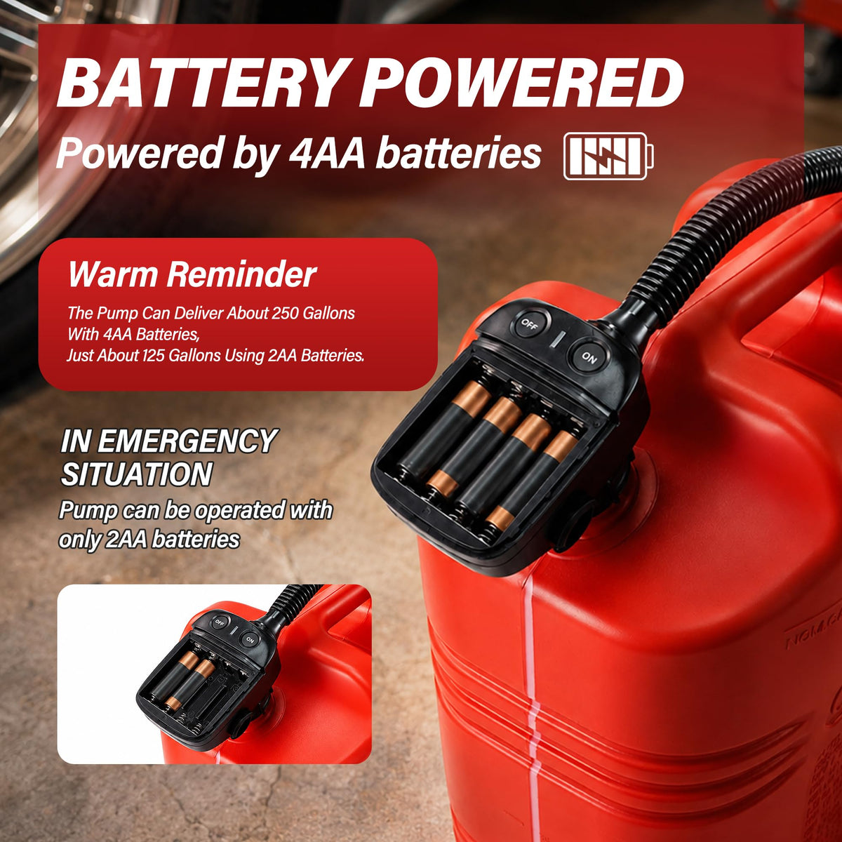 Battery Powered 2.4 GPM Fuel Transfer Pump with Auto Shut Off O803