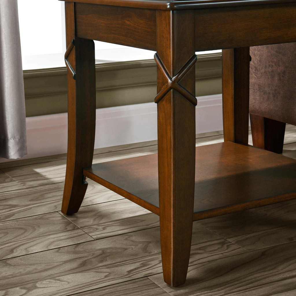 Solid Wood Side End Table with Storage Shelf C852524