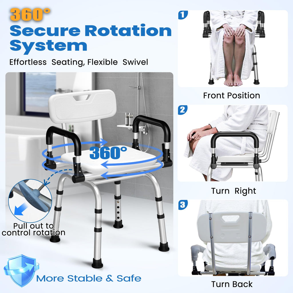 360° Rotating Adjustable Padded Shower Chair F96533