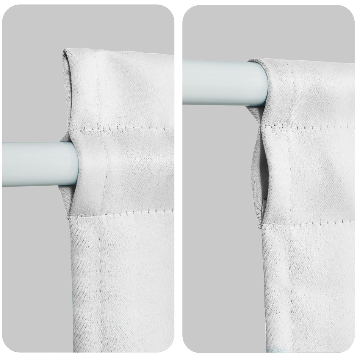 Door Curtains, Thermal and Room Darkening Curtains, Rod Pocket Blackout Curtains, 25 x 40 inches, Greyish White, 1 Panel H8245