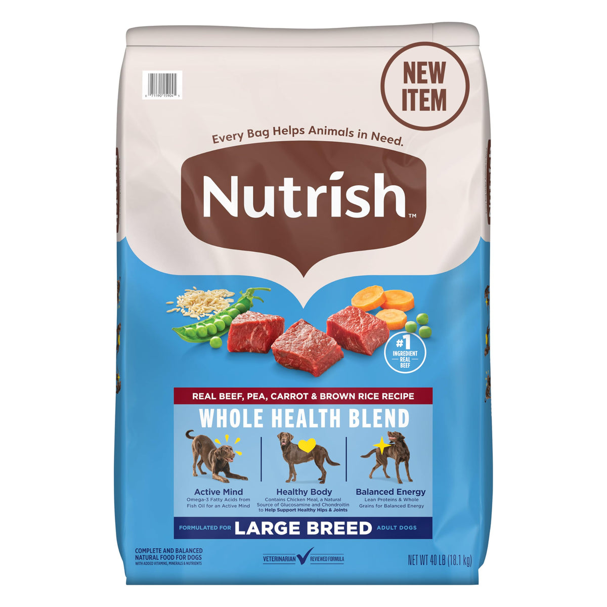 Large Breed Dry Dog Food with Beef 40 lb Bag H814