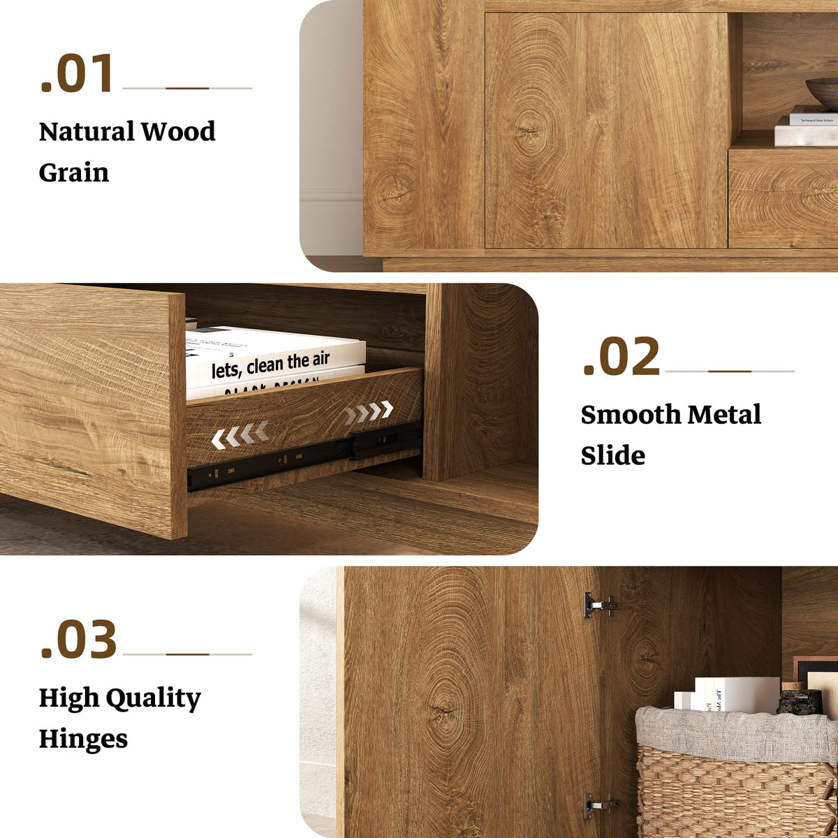 Natural Oak Brown TV Stands B336