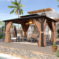 12'x10' Hardtop Gazebo with Polycarbonate Double Roof G1764