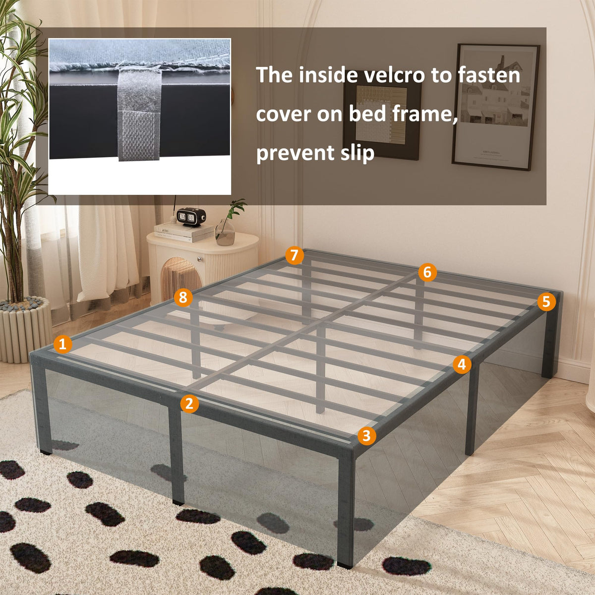 Queen Size 18 Inch Metal Bed Frame M375