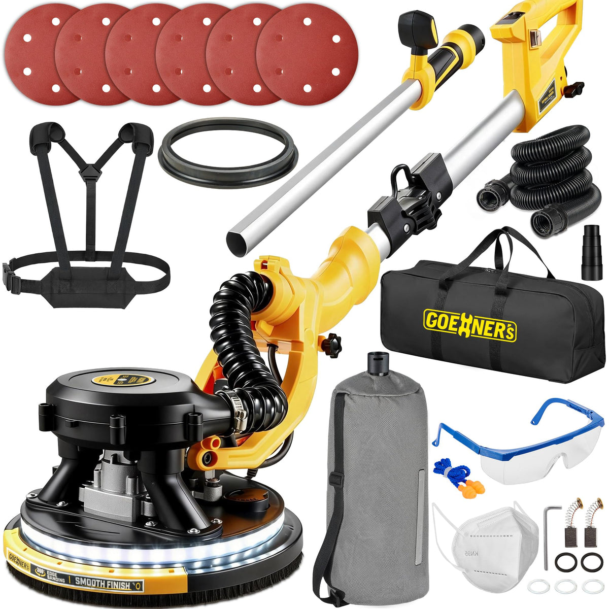 950W Electric Drywall Sander with Vacuum Dust Collector C97416