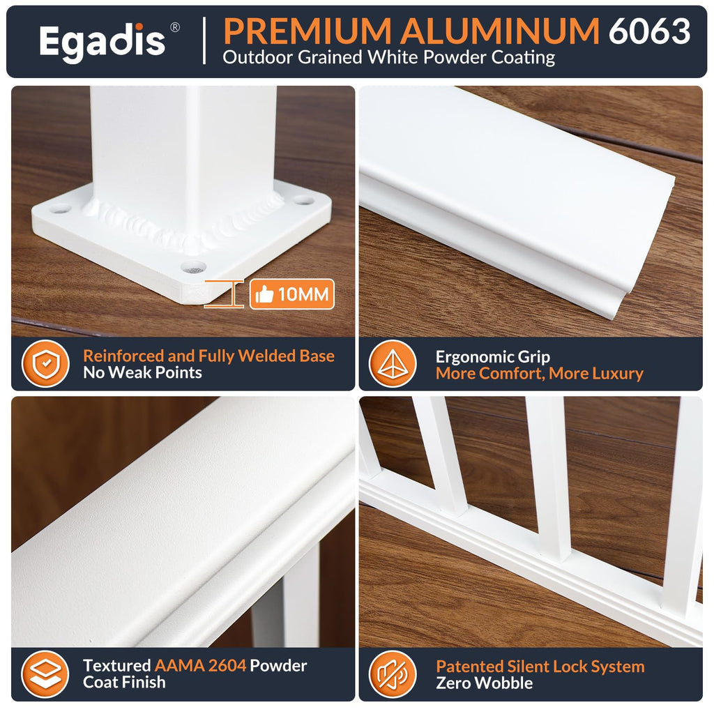 White Modular Stair Railing Kit P7327