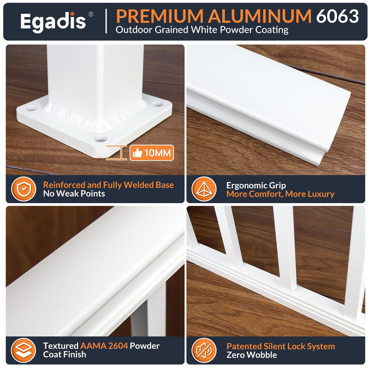 White Modular Stair Railing Kit P7327