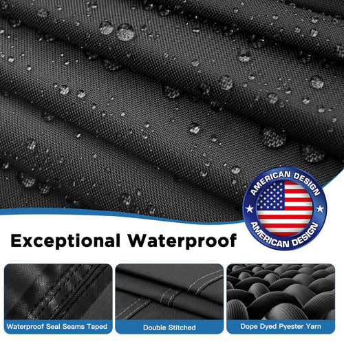 1200D Heavy Duty Waterproof Boat Cover 14-16ft Black X649