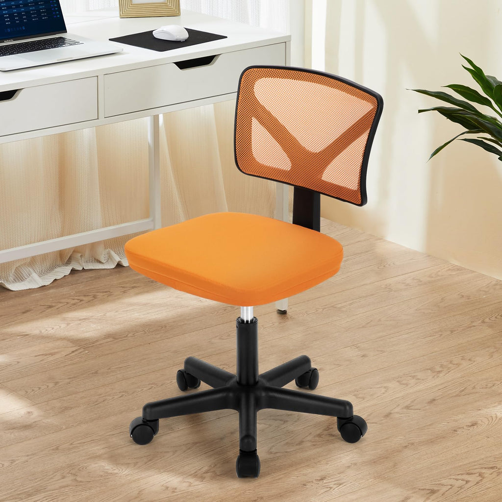 Orange Mesh Ergonomic Low-Back Swivel Office Chair D975