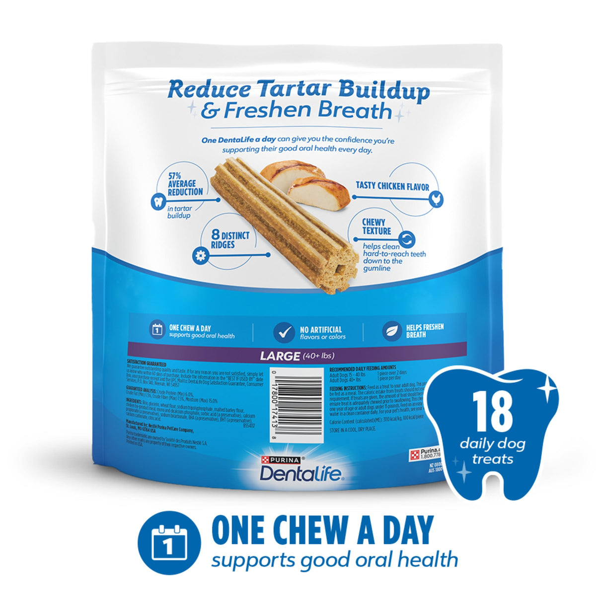 Daily Dental Chews for Large Dogs, 18 ct P9564