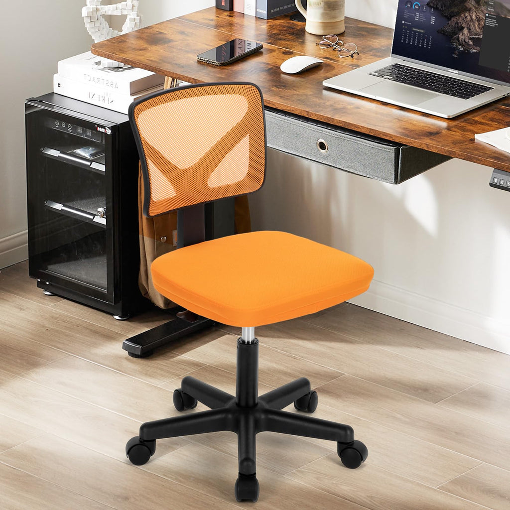 Orange Mesh Ergonomic Low-Back Swivel Office Chair D975