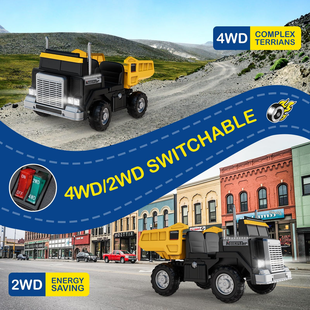 24V 4WD Ride On Dump Truck with 400W Motors H54626