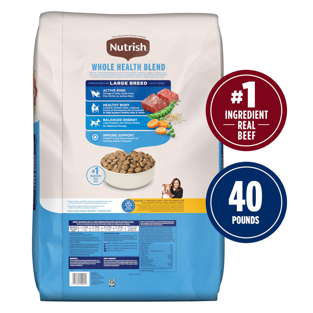 Large Breed Dry Dog Food with Beef 40 lb Bag H814