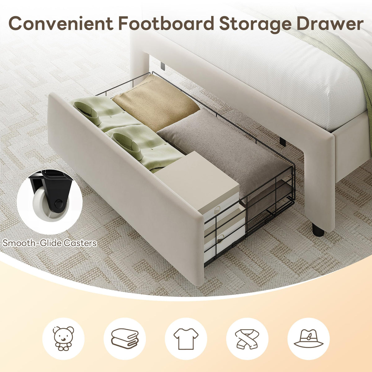 Twin Bed Frame with Storage Drawer S321512