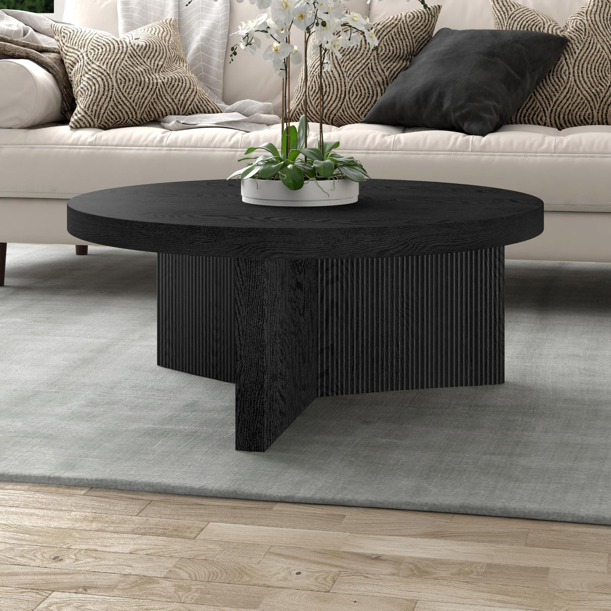 36" Scandinavian Fluted Coffee Table Z21189