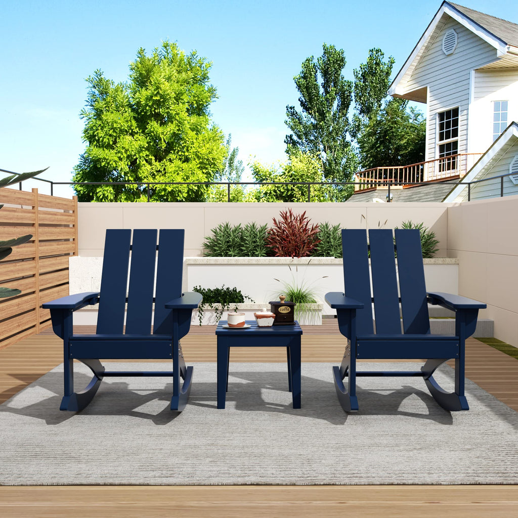 Navy Blue Poly Adirondack Chair Set of 2 L431