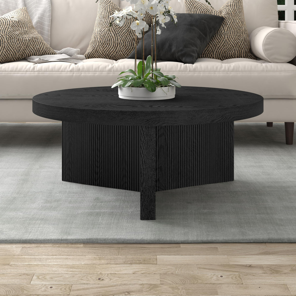 36" Scandinavian Fluted Coffee Table Z21189